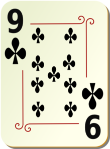 Ornamental Nine Of Clubs Clip Art